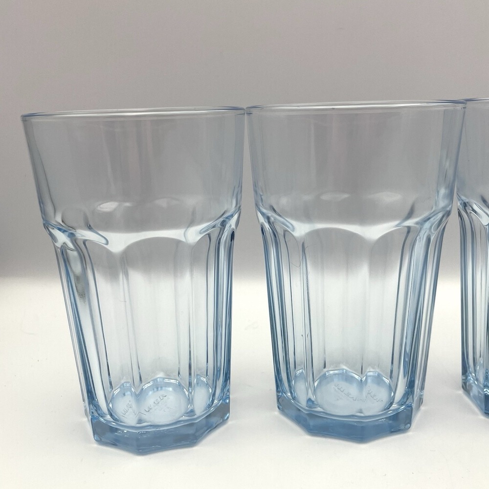 IKEA Blue Tinted Glass Tumblers 5.25" Set of 4 - 12 Oz Drinking‎ Glasses 22648 - Picture 2 of 10